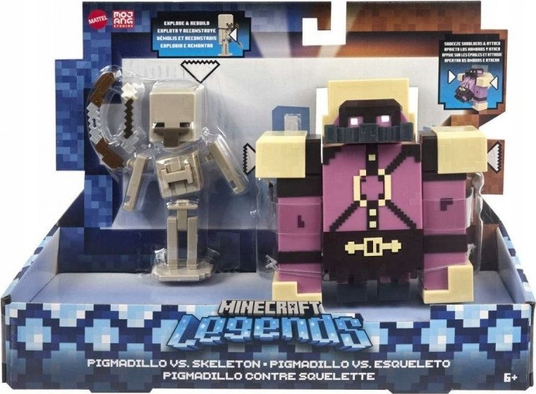 Figurka Mattel Zestaw figurek Minecraft Legends Pigmadillo vs Skeleton