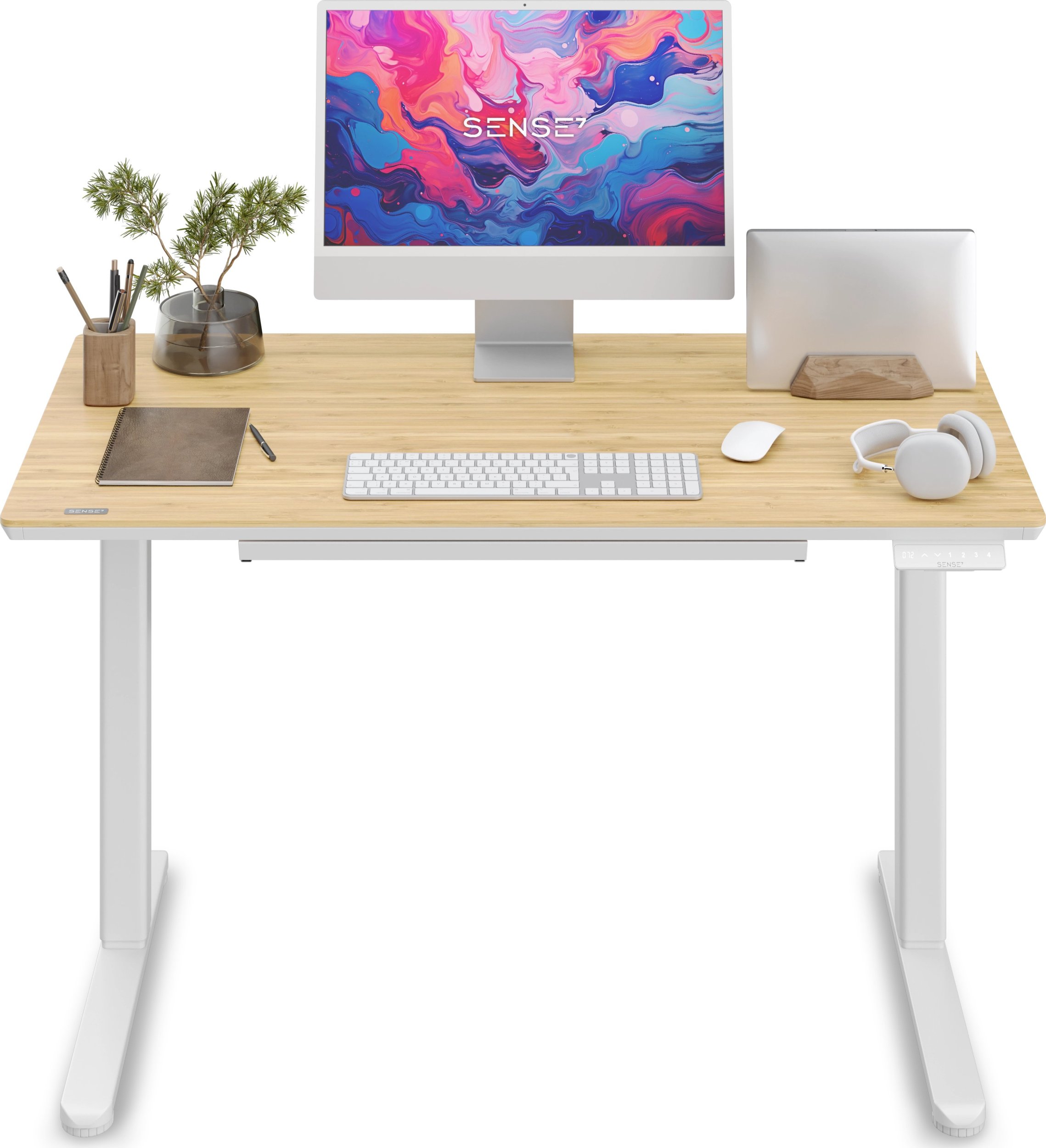 фото Геймерський ігровий стіл Sense7 Newai White/Beige