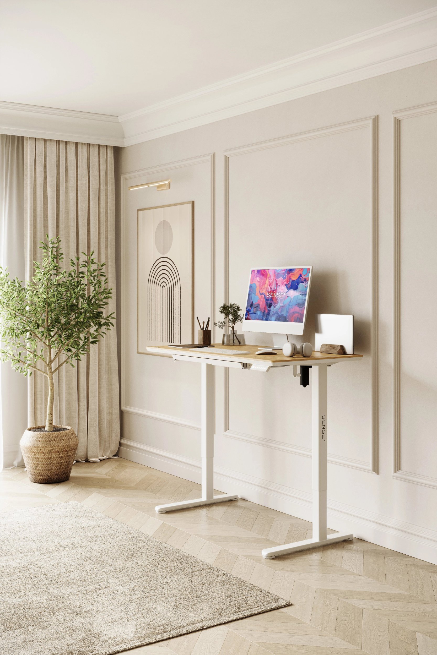 фото Геймерський ігровий стіл Sense7 Newai White/Beige