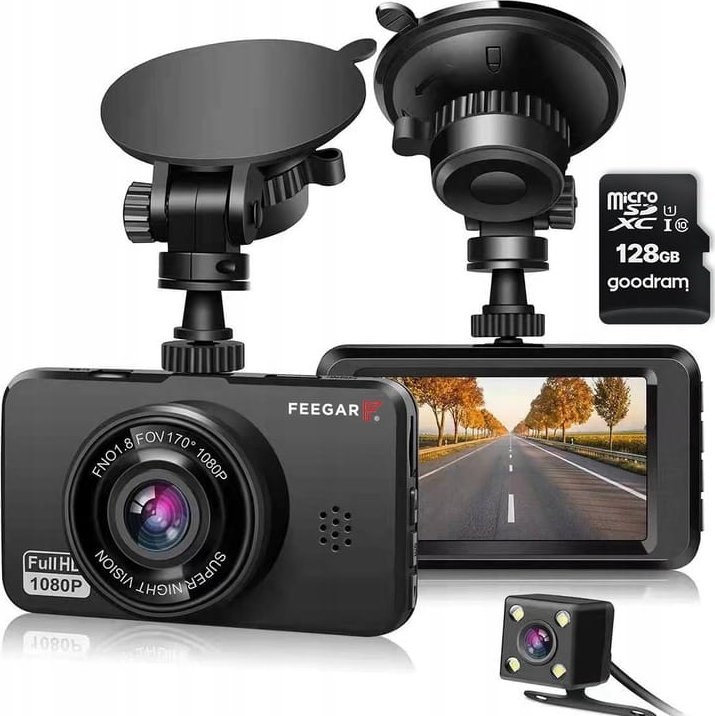 фото Автомобільний відеореєстратор Feegar Patrol Black + 128 GB