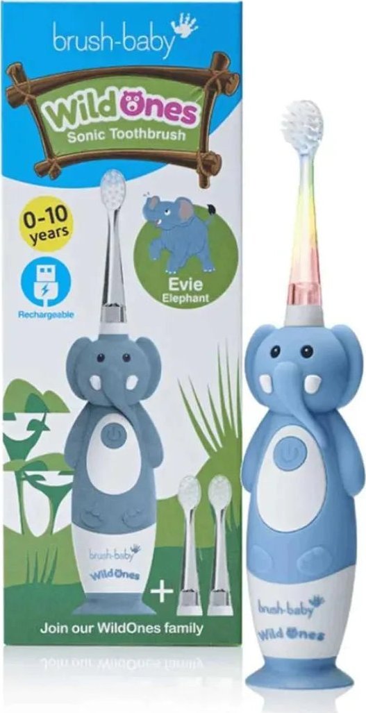 фото Електрична зубна щітка Brush-Baby WildOnes Elephant Blue