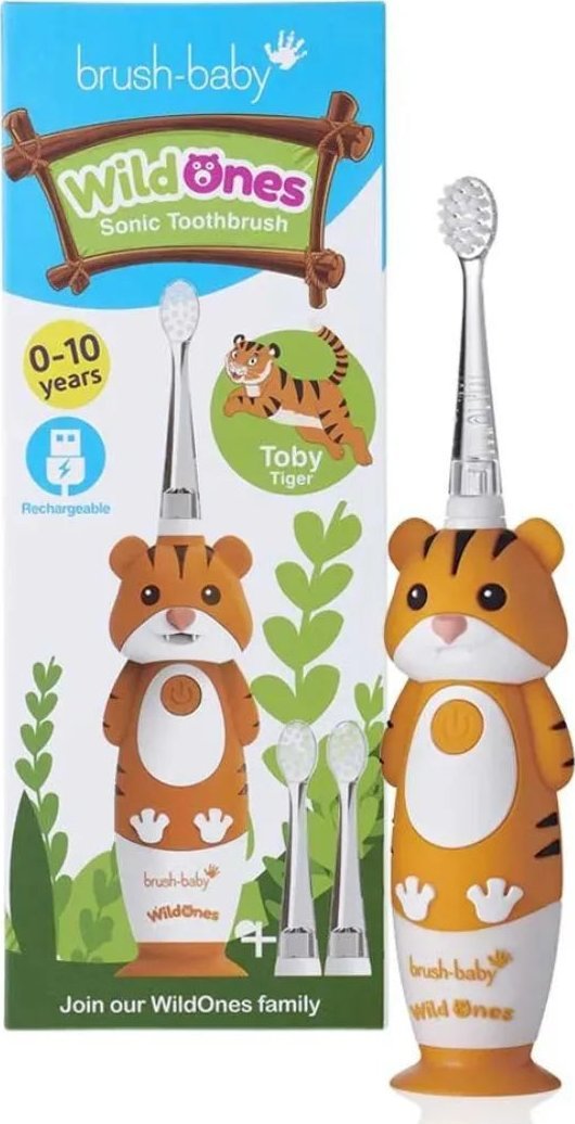 фото Електрична зубна щітка Brush-Baby WildOnes Tiger Orange