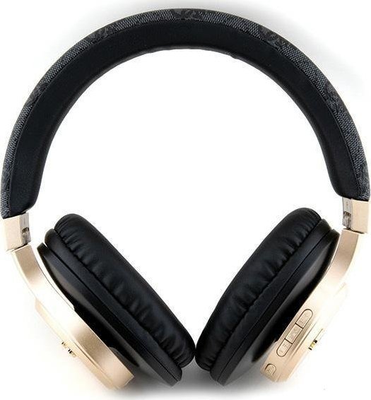 фото Навушники з мікрофоном Guess Leather With Script Metal Logo Black (GUBH604GEMK)