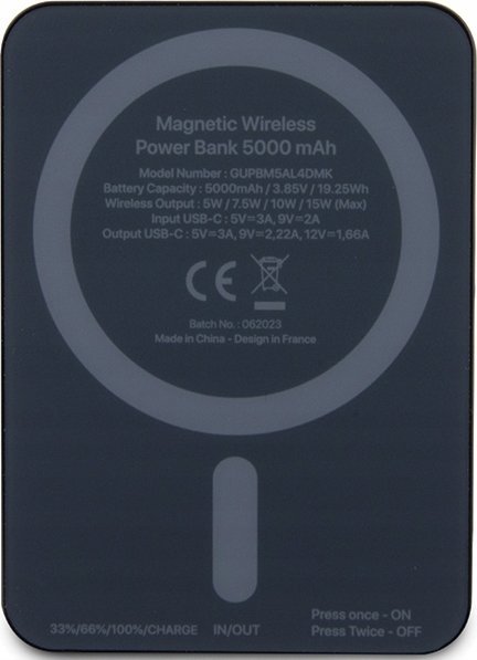 фото Зовнішній акумулятор (павербанк) Guess GUPBM5AL4DMK 5000mAh Black