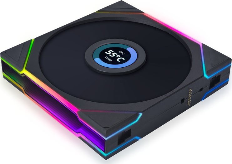 фото Вентилятор Lian Li Uni Fan TL LCD 140 Reverse Blade Black (G99.14RTLLCD1B.00)