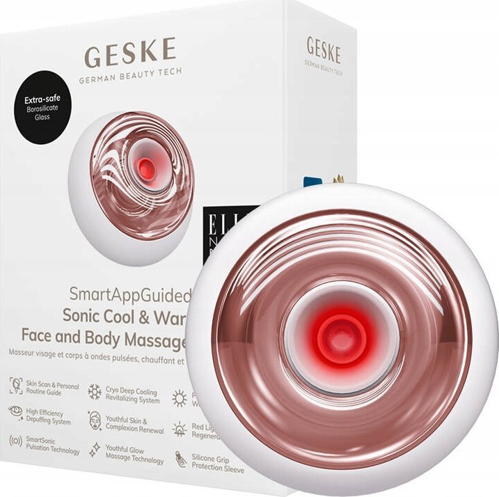 фото Звуковий масажер для обличчя та тіла Geske Sonic Cool & Warm Face and Body Massager 9 in 1 Starlight (GK000699SL01)