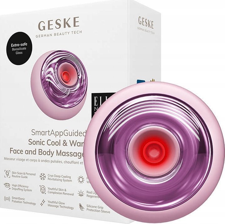 фото Звуковий масажер для обличчя та тіла Geske Sonic Cool & Warm Face and Body Massager 9 in 1 Pink (GK000699PK01)