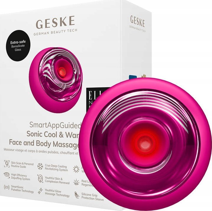 фото Звуковий масажер для обличчя та тіла Geske Sonic Cool & Warm Face and Body Massager 9 in 1 Magenta (GK000699MG01)