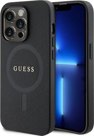 Guess Guess GUHMP15LPSAHMCK iPhone 15 Pro 6.1" czarny/black hardcase Saffiano MagSafe