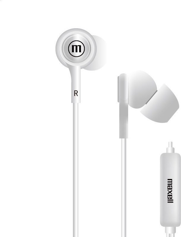 Słuchawki Maxell MAXELL EARPHONES IN-TIPS IN EAR STEREO WITH MICROPHONE WHITE 304011.00.CN