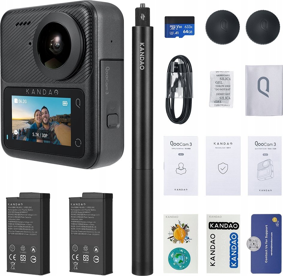 фото Екшн-камера Kandao QooCam 3 Travel Combo Black