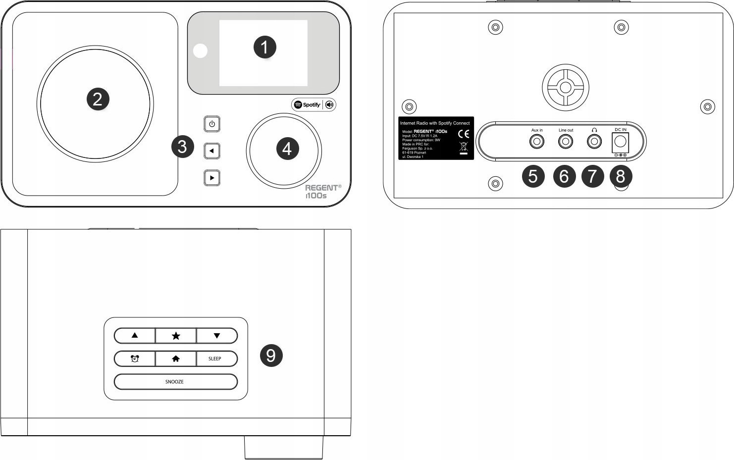 фото Радіоприймач Ferguson Regent i100s Antrachite Nut