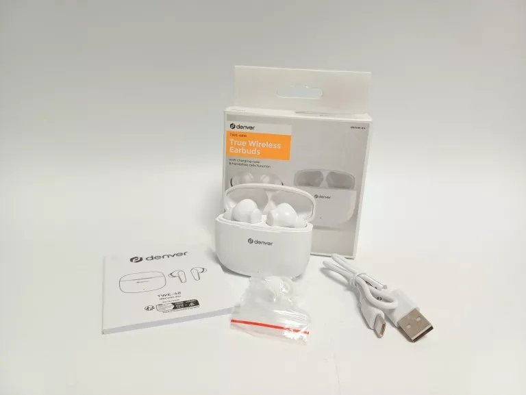 фото Навушники TWS Denver TWE-48W White