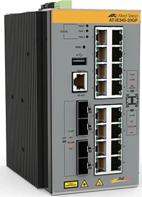 фото Комутатор керований 3 рівня Allied Telesis AT-IE340-20GP-80