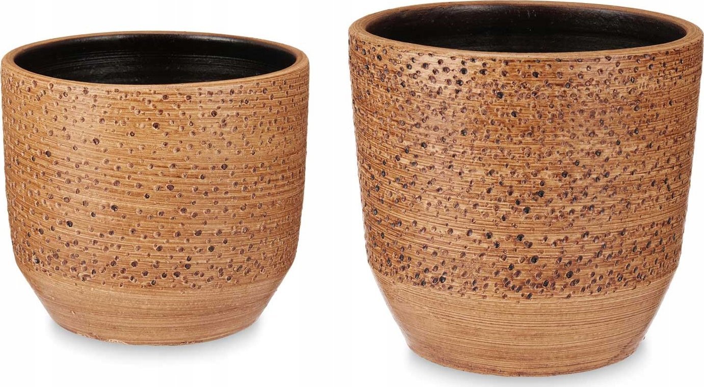 Ibergarden Ceramiczne doniczki DOTS&LINES, 2 sztuki: Ø 20  cm i Ø 25 cm