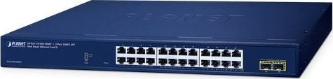 фото Комутатор керований PLANET 24-Port 10/100/1000T + 2-Port 1000X SFP