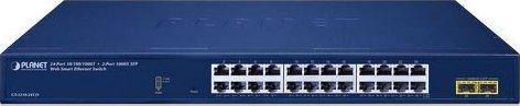 фото Комутатор керований PLANET 24-Port 10/100/1000T + 2-Port 1000X SFP