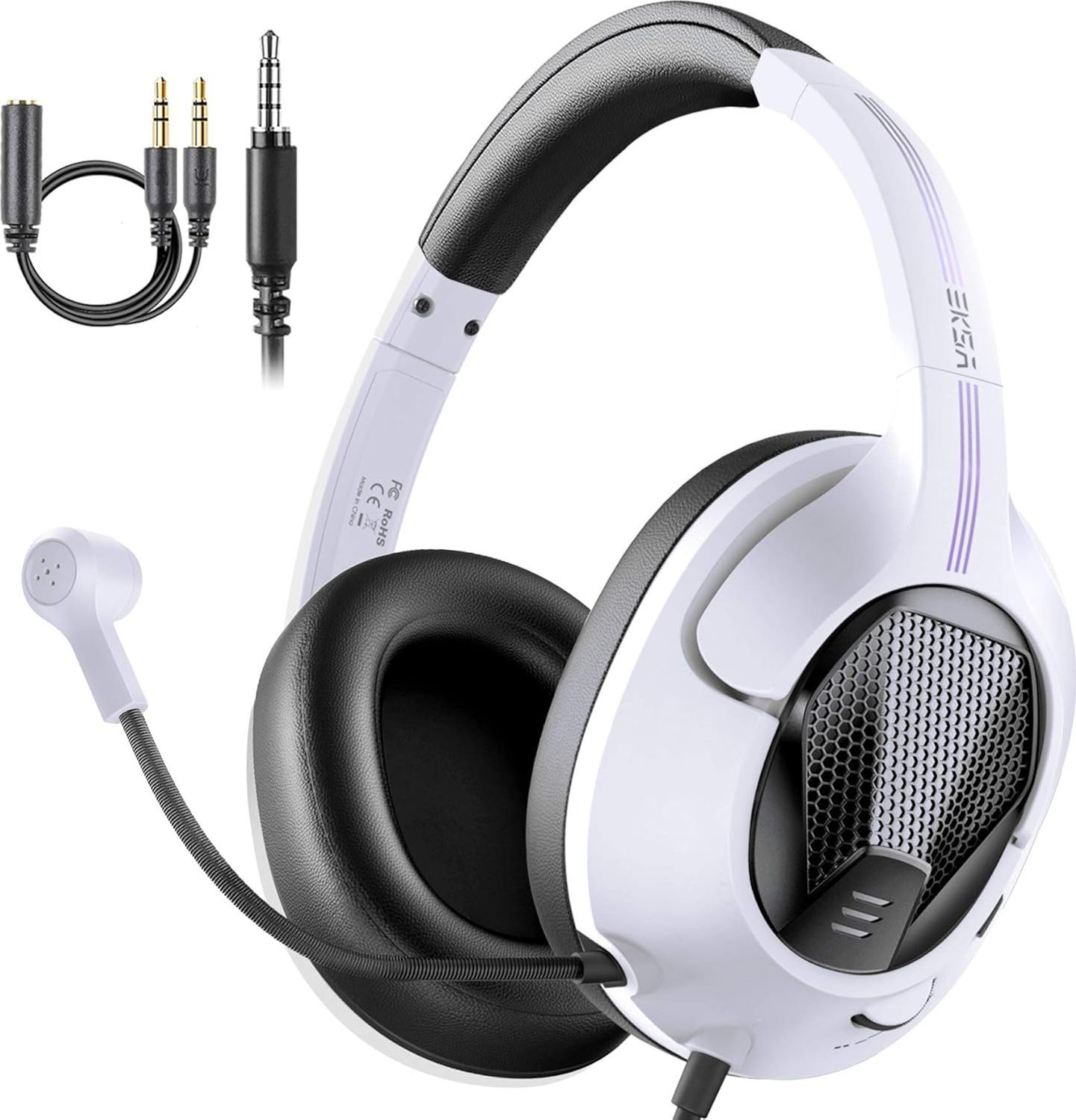 фото Навушники з мікрофоном Eksa E3D Air Joy White