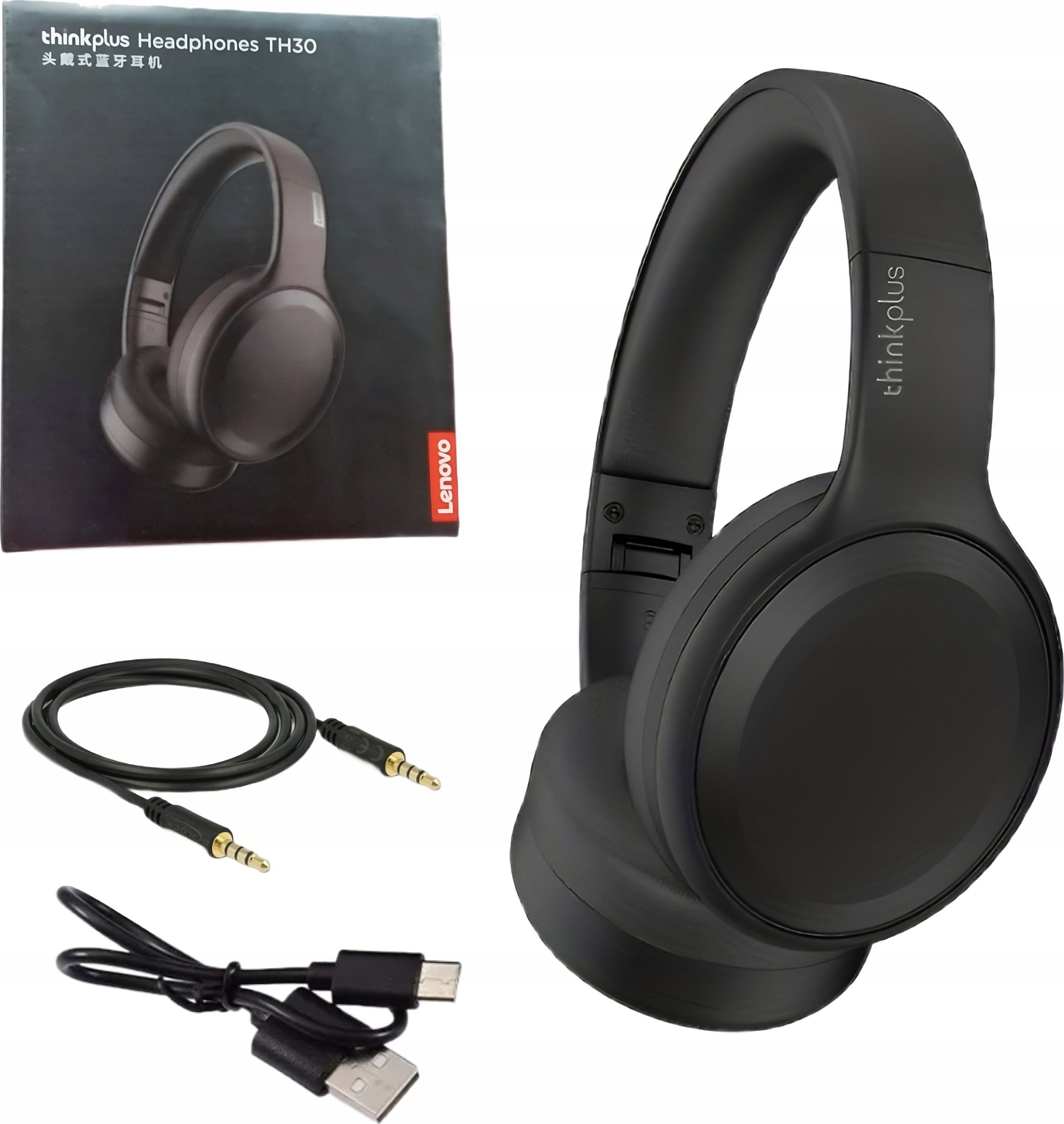 фото Навушники з мікрофоном Lenovo TH30 Black