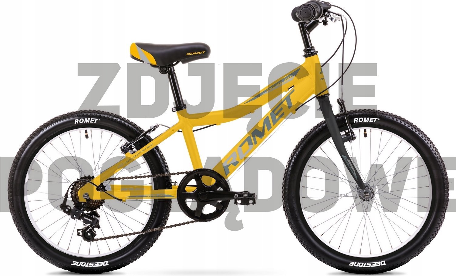 фото Дитячий двоколісний велосипед Romet Rambler 20 KID 2 2024 Yellow/Grey