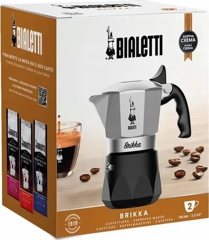 фото Кавоварка гейзерна Bialetti New Brikka 2023 2tz Silver/Black (2501020126)