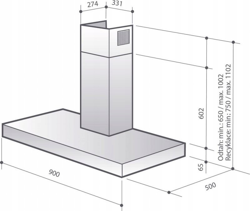 фото Витяжка Т-подібна De Dietrich DHB7952W