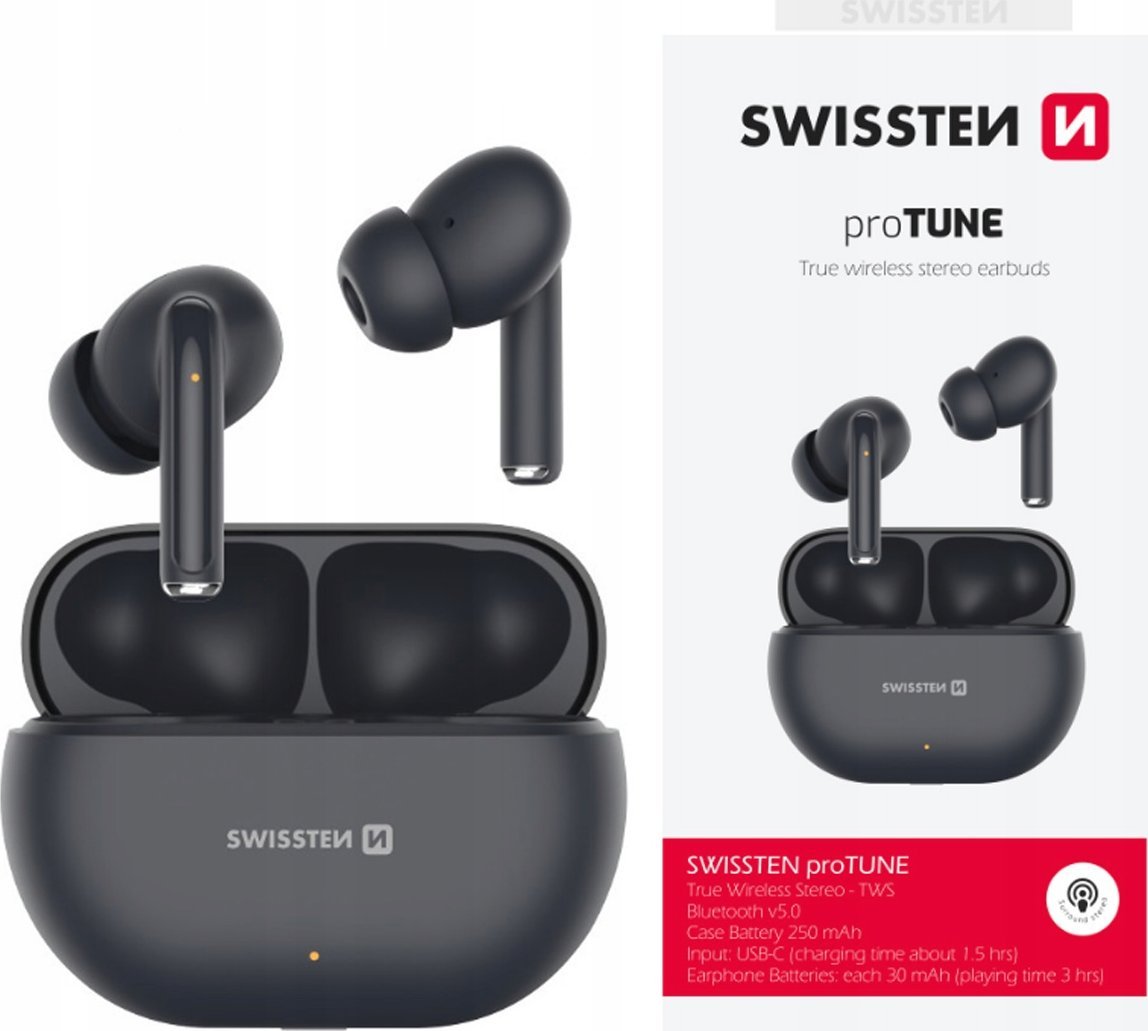 фото Навушники TWS Swissten Pro Tune Black