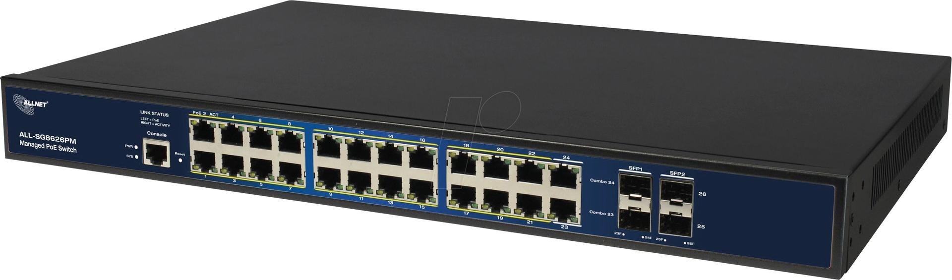 фото Комутатор керований 2 рівня Allnet ALL-SG8626PM POE+ M