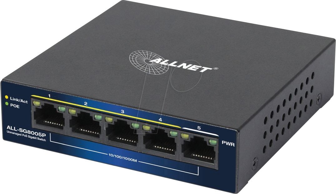 фото Комутатор керований 2 рівня Allnet ALL-SG8005P POE