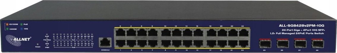 фото Комутатор керований 2 рівня Allnet ALL-SG8428v2FPM-10G POE M