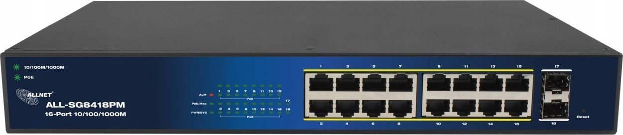 фото Комутатор керований 2 рівня Allnet ALL-SG8418PM POE M