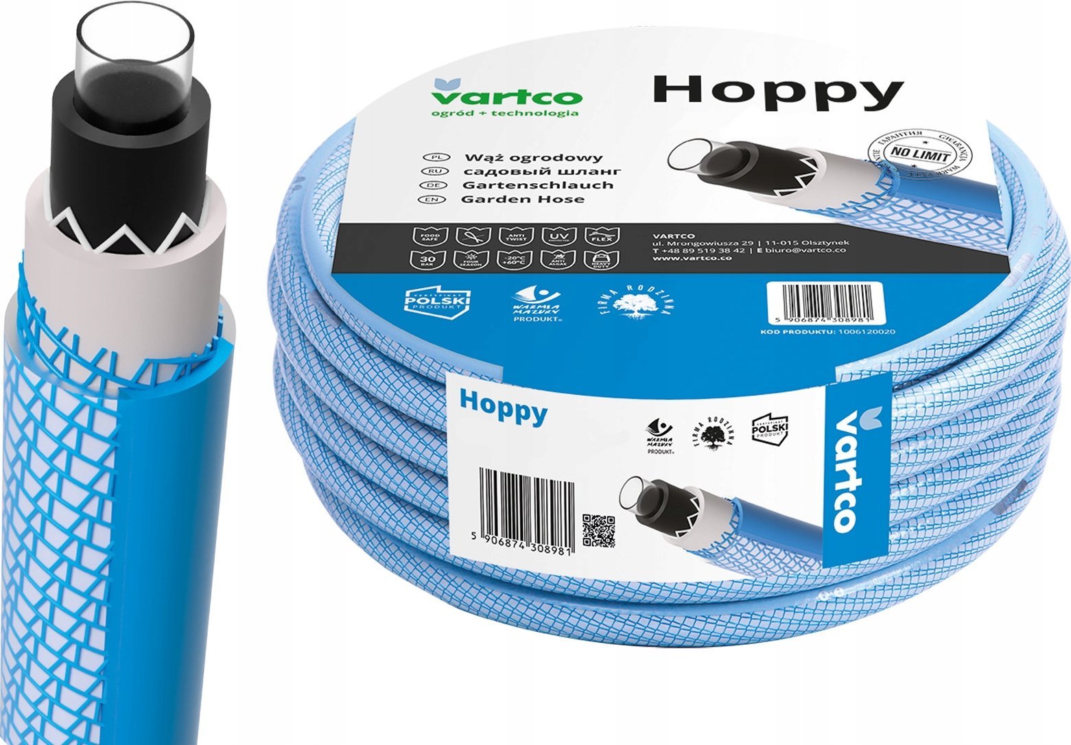 Vartco Garden hose 3/4" 50m 6-ply HOPPY TFS Vartco HOPPY TFS 1006340050