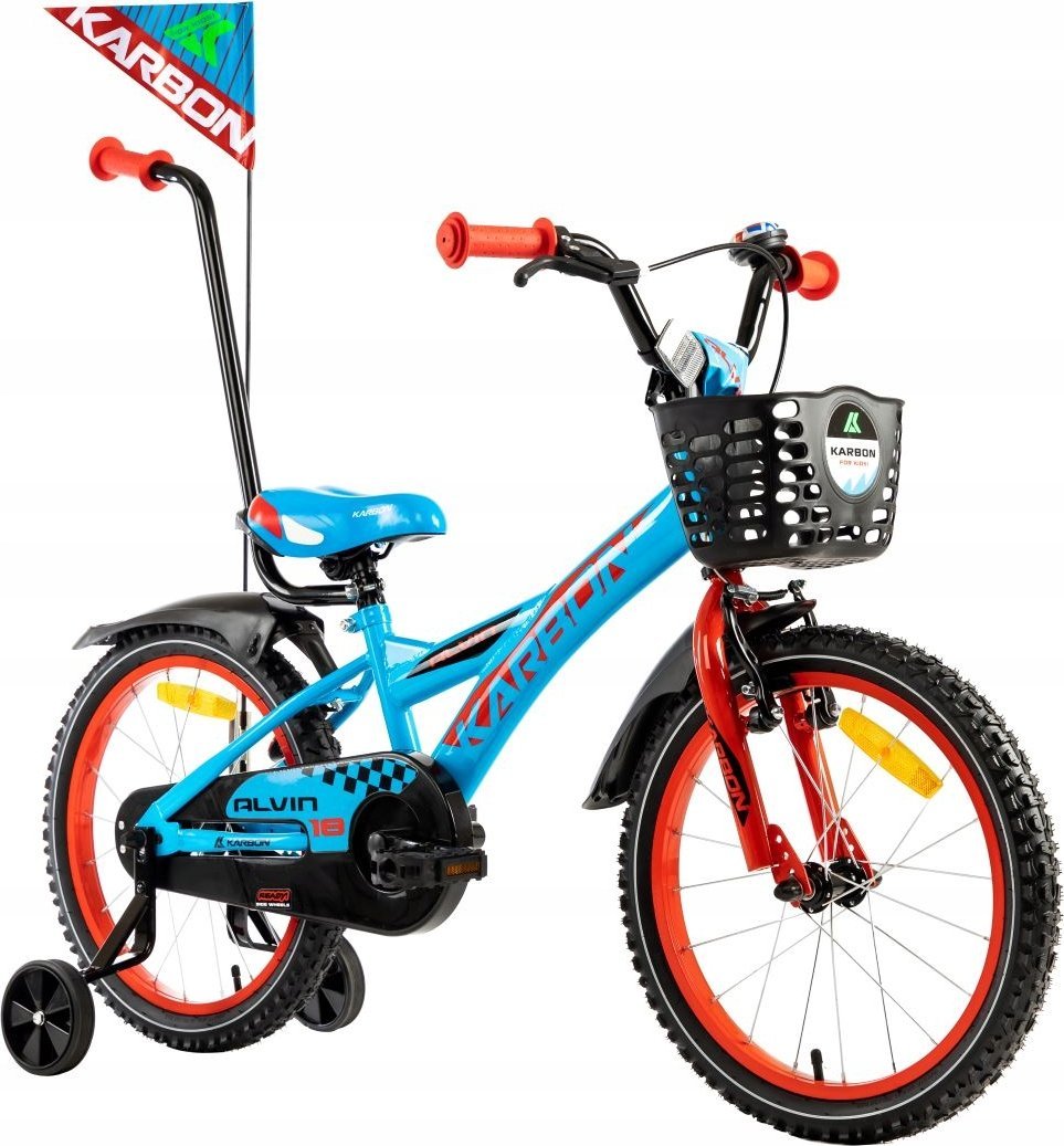 фото Дитячий двоколісний велосипед Karbon Alvin 18 Чорний/Червоний