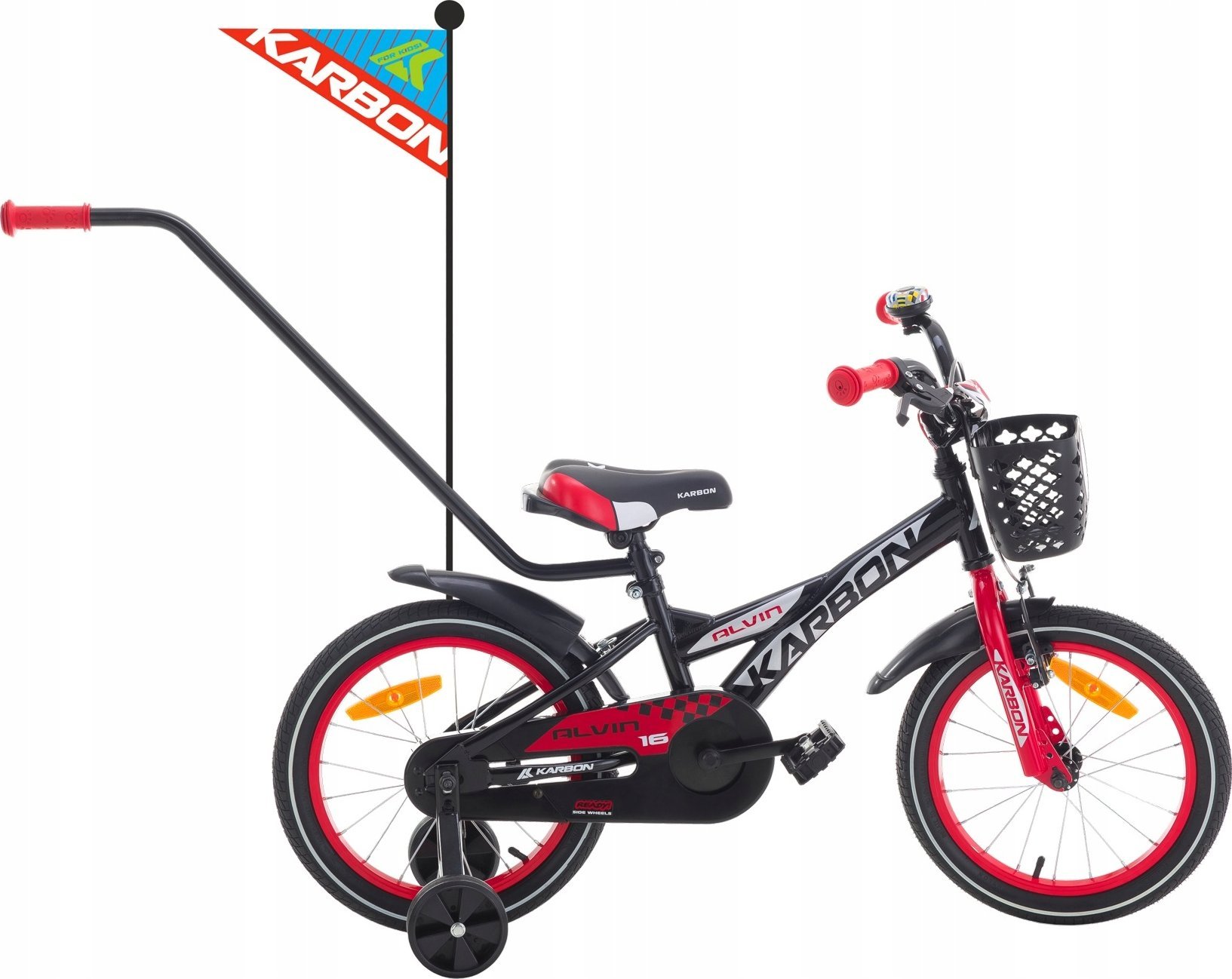 фото Дитячий двоколісний велосипед Karbon Alvin 16 Black/Red