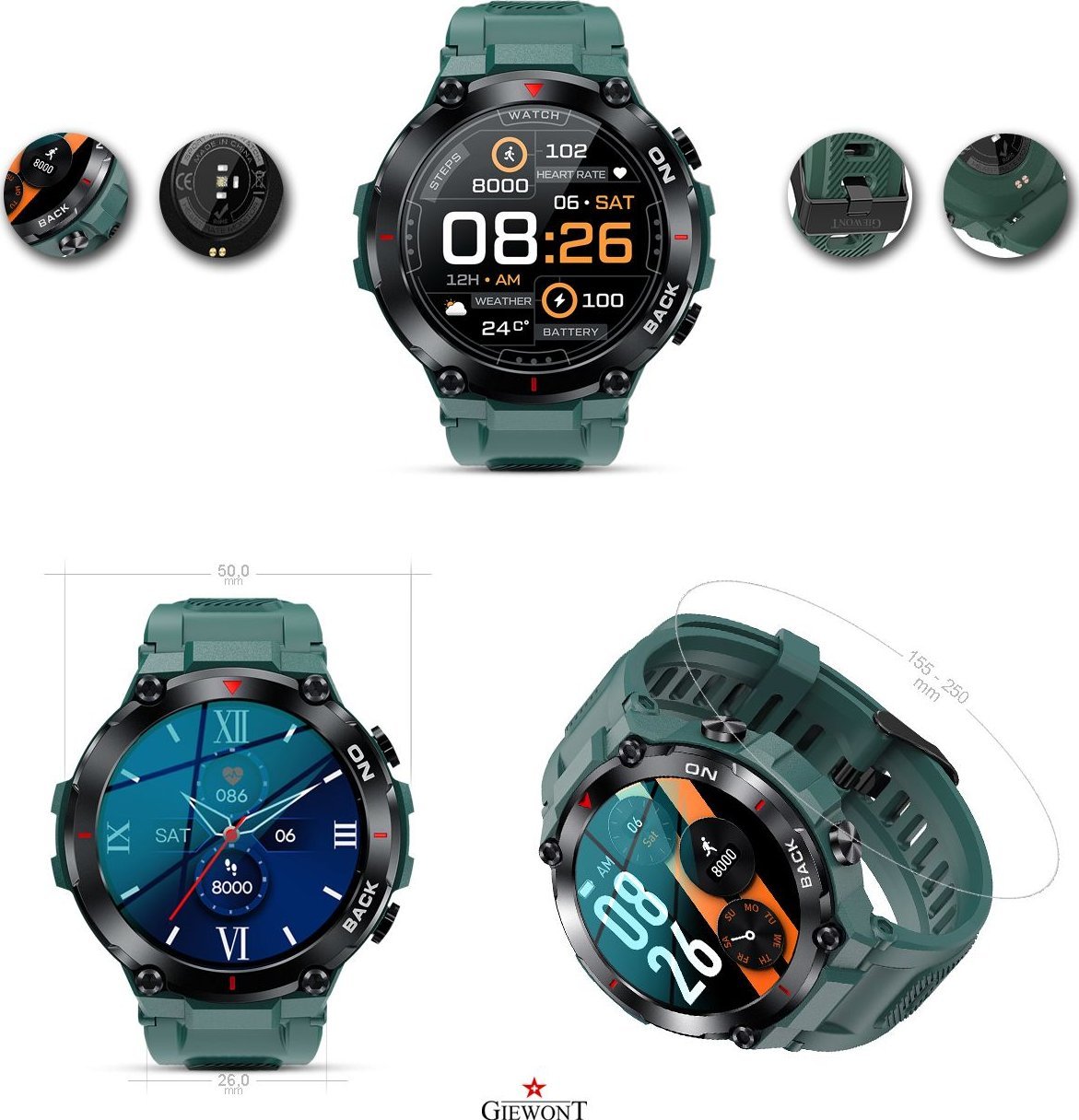 фото Смарт‑часы Giewont GW460-2 Green