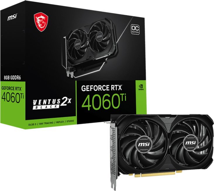 Karta graficzna MSI GeForce RTX 4060 Ti Ventus 2X Black E1 OC 8GB GDDR6