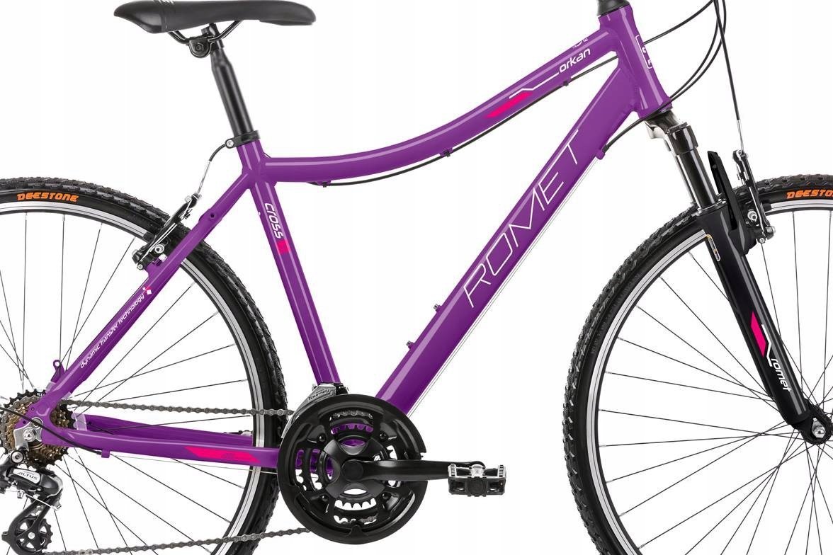 фото Велосипед гібрид Romet Orkan D 2024 M Фіолетово-Рожевий