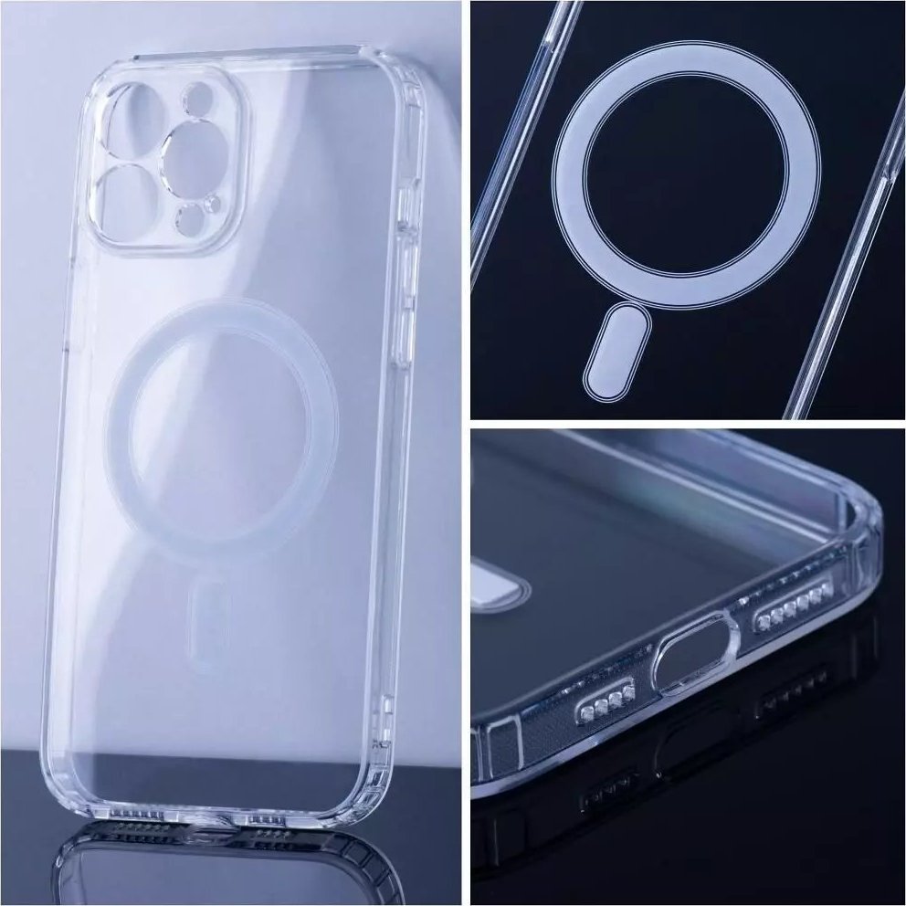 OEM Futerał CLEAR MAG COVER z ochroną aparatu kompatybilny z MagSafe do IPHONE 14 Pro transparentny