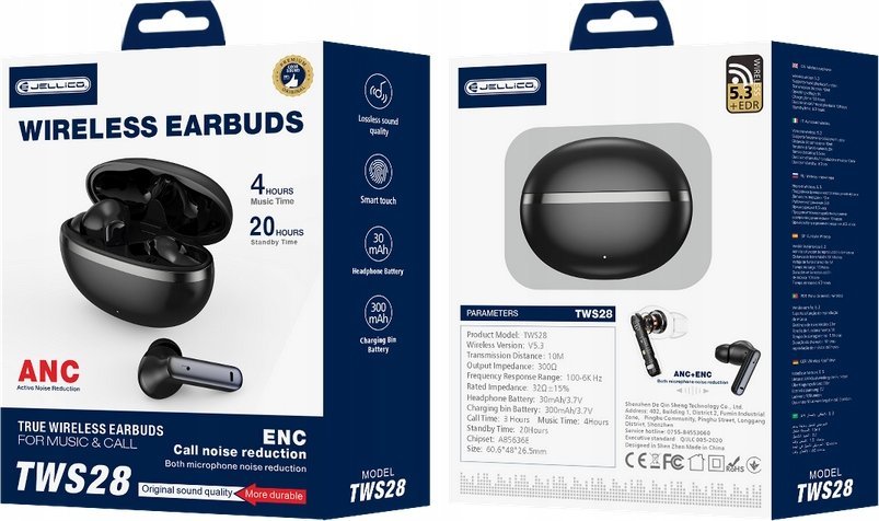 фото Навушники TWS Jellico TWS28 Black