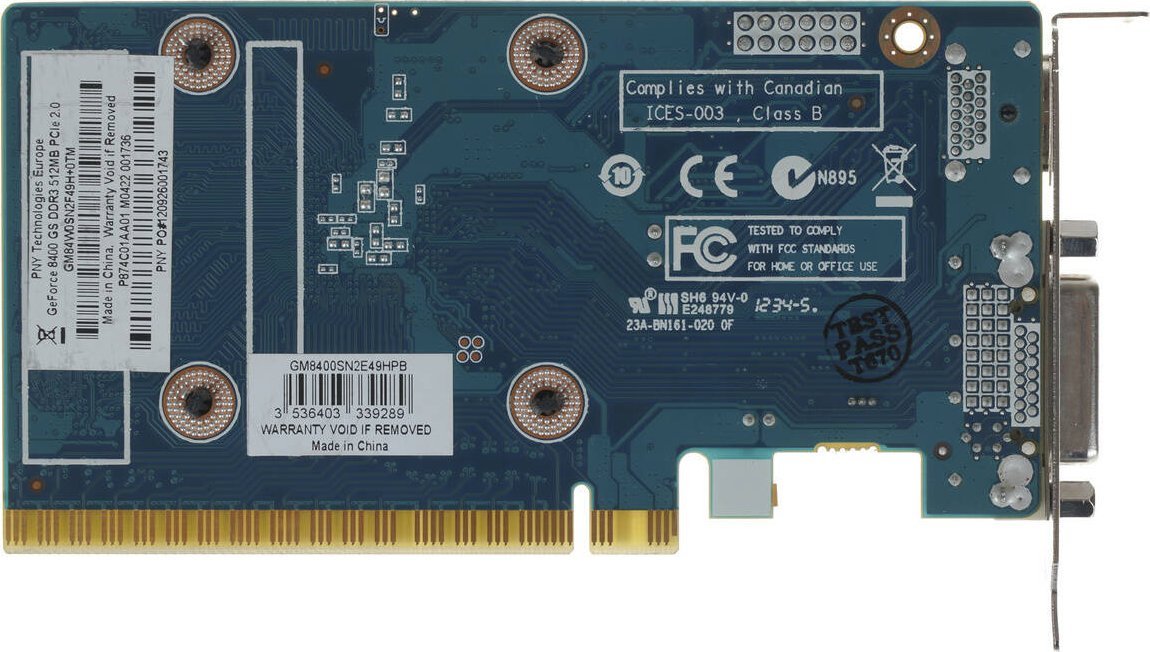 фото Відеокарта PNY GeForce 8400GS 512MB DDR3 (GM84W0SN2F49H+0TM)