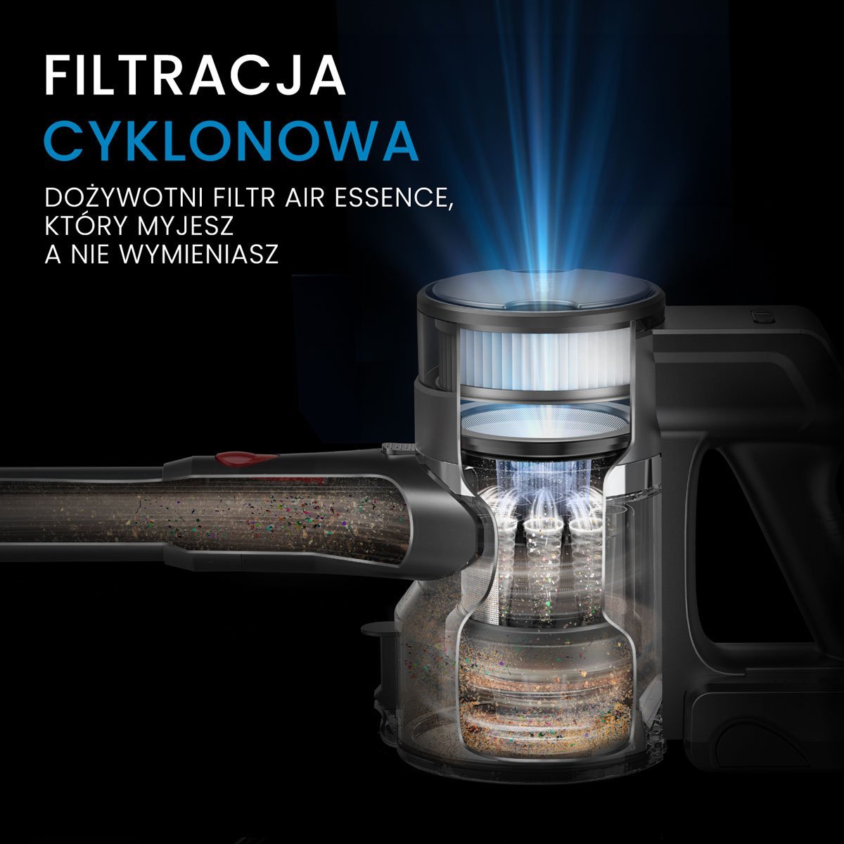 фото Вертикальний + ручний пилосос (2в1) Air Essence Storm