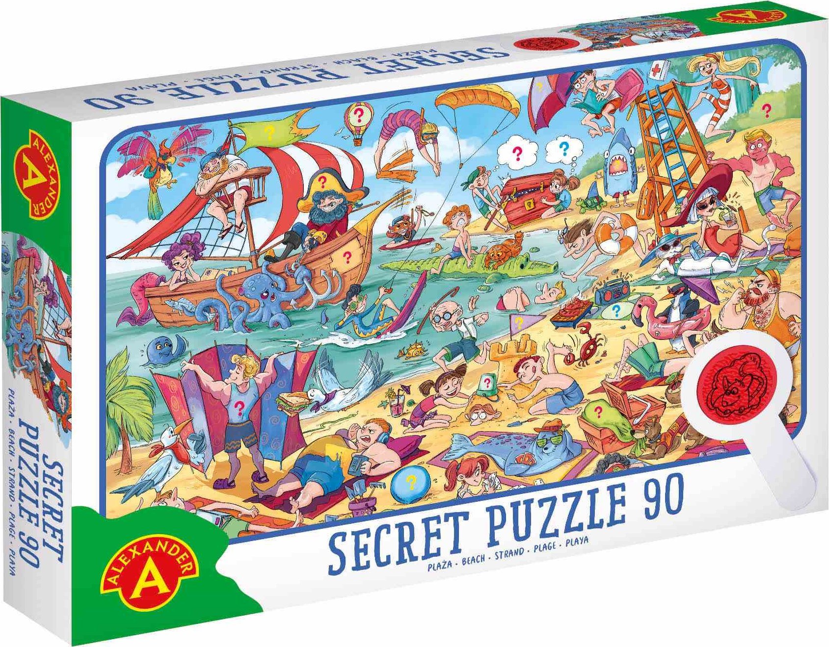 Teka Puzzle 90 obserwacyjne z lup± - Plaża ALEX