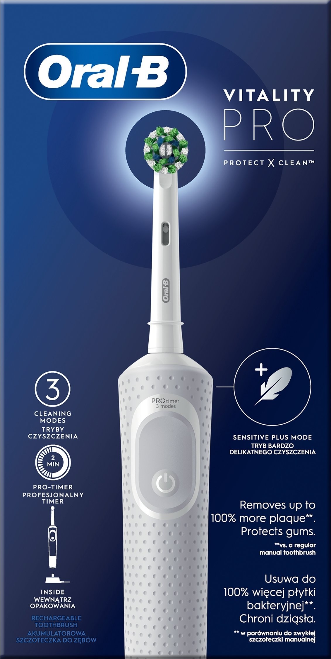 фото Електрична зубна щітка Oral-B Vitality D103.413.3 PRO Protect X Clean White