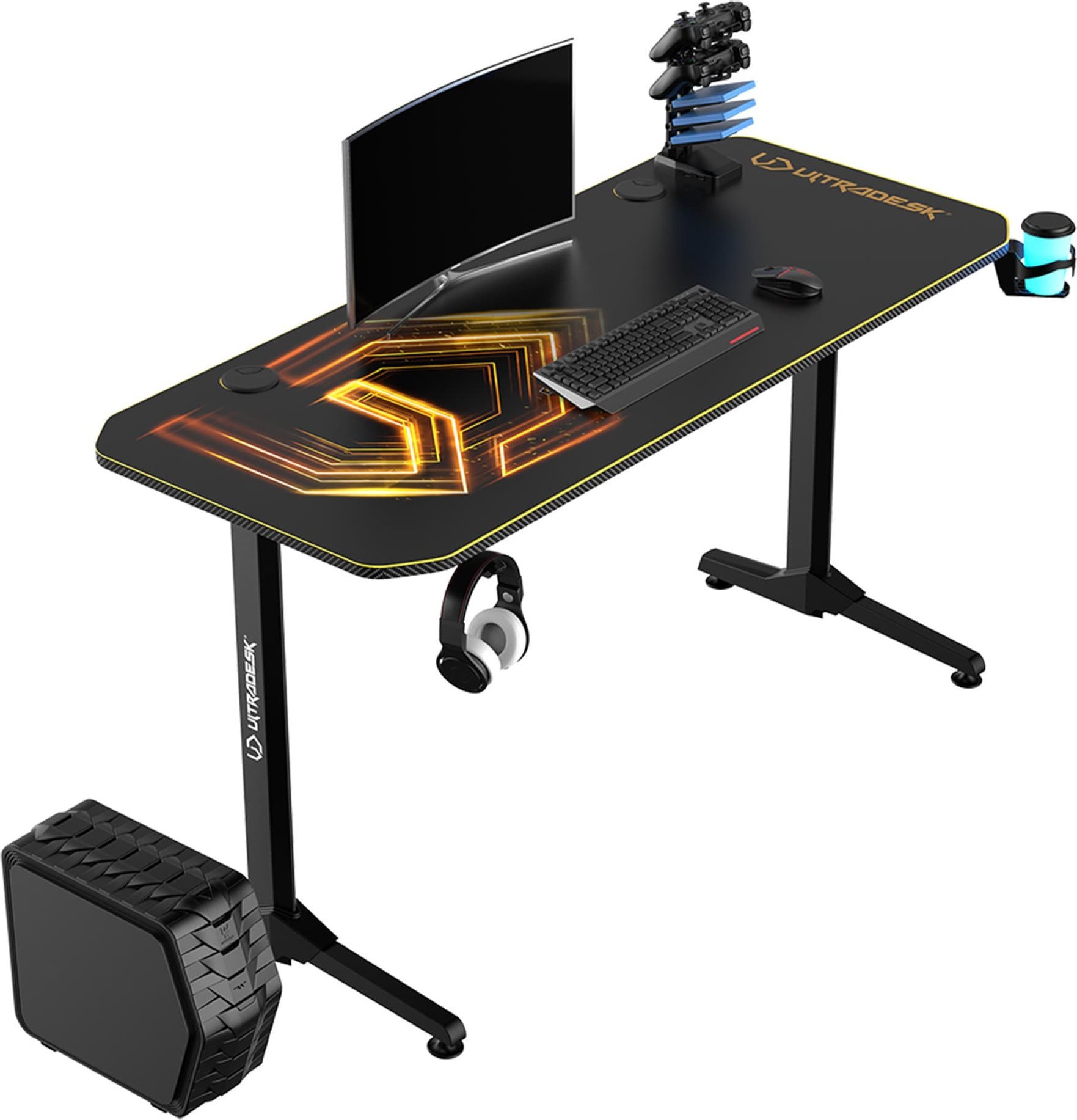 фото Геймерський ігровий стіл Ultradesk Frag Gold V3 (UDESK-FG-GD)
