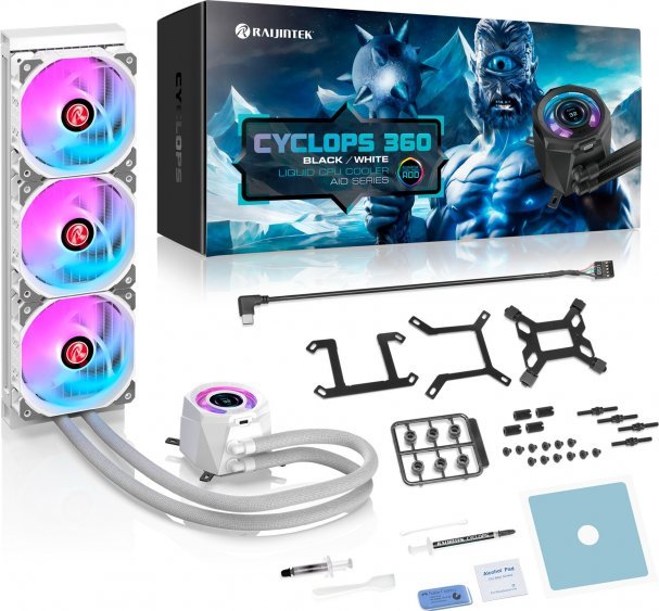 фото Водяне охолодження Raijintek Cyclops 360 White (0R10B00229)