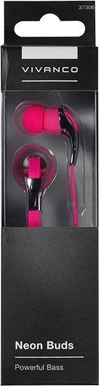 фото Навушники без мікрофону Vivanco Neon Buds Pink (37306)
