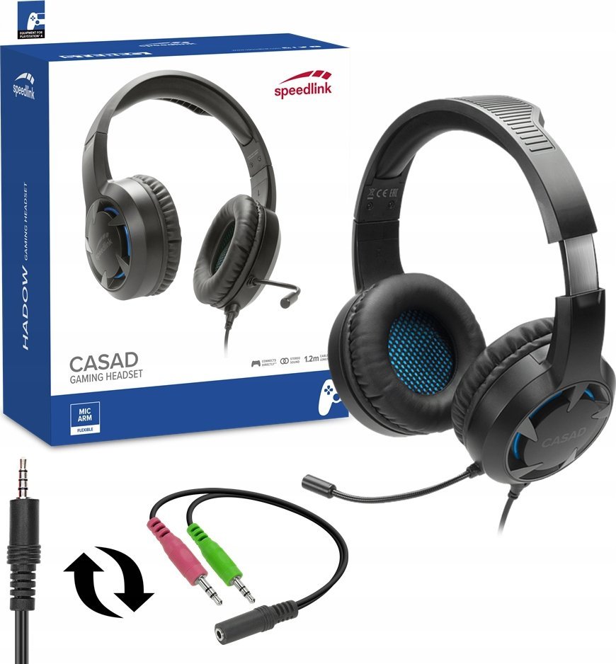 фото Навушники з мікрофоном Speedlink Casad Black (SL-450305-BK)