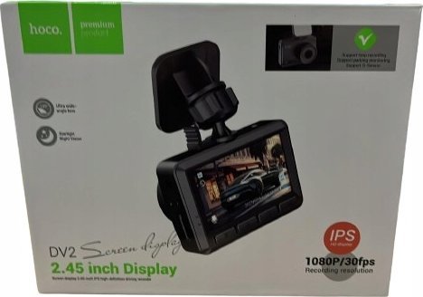 фото Автомобільний відеореєстратор Hoco DV2 Driving recorder with display Black