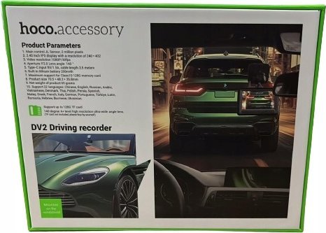 фото Автомобільний відеореєстратор Hoco DV2 Driving recorder with display Black