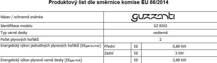 фото Газова варильна поверхня Guzzanti GZ-8202
